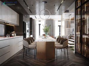 Không gian bếp ăn sang trọng